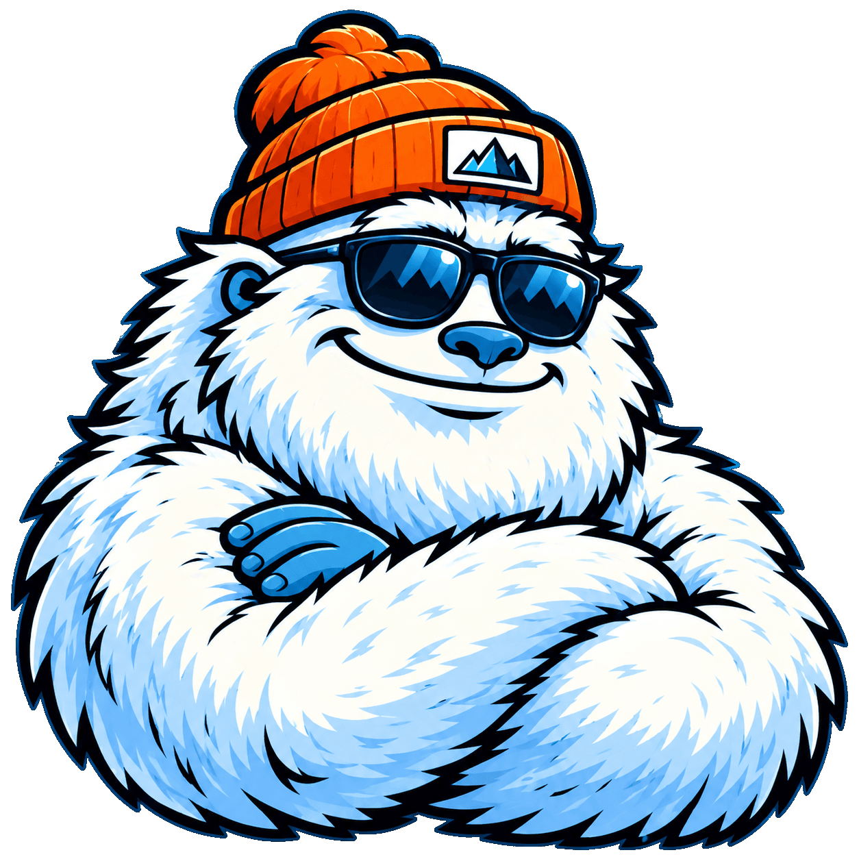 The Problem Solver yeti, arms crossed, sunglasses on